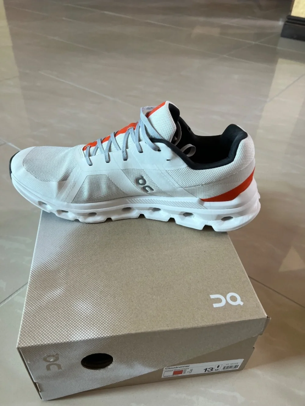 0040 ON Cloudrunner Men's Undyed-White / Flame US 13